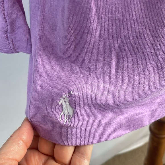 Ralph Lauren Sport Lilac/Lavender Deep Scoop Neck Ribbed Top - Size Large - Picture 3 of 9